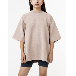 100% algodón de gran tamaño Drop Shoulder Ladies Wear camisetas de manga corta transpirable de moda personalizada mujeres Tops Bangladesh - Product Image 2