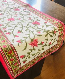 High Quality Block Printed Thicken <b>Cotton</b> <b>Linen</b> <b>Fabric</b> Hand Block Printing Table Runner for Home Decoration - Product Image 4