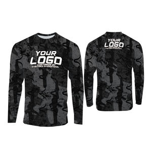 Camisa seca de manga larga ligera para nadar senderismo correr hombres UPF 50 + protector de erupción de buceo, protección solar rápida - Product Image 3