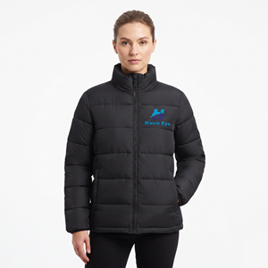 Women's European Size Waterproof <b>Crop</b> Puffer <b>Jacket</b> with Long Sleeves and Stand Collar Winter Bubble <b>Jackets</b> for Keeping Warm - Product Image 5