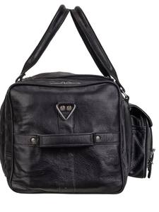 Bolsa de Viaje Deportiva de Lujo de Cuero Negro, Bolsa de Fin de Semana Grande, Organizador con Múltiples Bolsillos, Correa de Hombro Acolchada para Hombre - Product Image 4