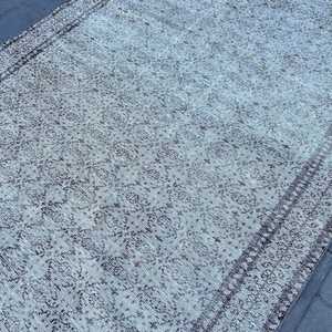 พรมวินเทจ ขนาด 6.1x9.7 ฟุต สีเทา-ดำ ทำจากขนสัตว์แท้สไตล์ตุรกี - Product Image 5