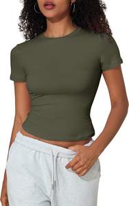 Classic <b>Women</b> Plus Size <b>T</b>-<b>Shirt</b> Soft Weave Light Texture Air Flow Slim Fit Gentle <b>Stretch</b> Daily Wear Modern Shape Clean Summer - Product Image 3