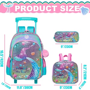 Mochila <span class=keywords><strong>con</strong></span> <span class=keywords><strong>ruedas</strong></span> de sirena <span class=keywords><strong>para</strong></span> <span class=keywords><strong>niñas</strong></span>, maleta de viaje <span class=keywords><strong>para</strong></span> niños <span class=keywords><strong>con</strong></span> lonchera, mochila escolar <span class=keywords><strong>con</strong></span> <span class=keywords><strong>ruedas</strong></span> <span class=keywords><strong>para</strong></span> estudiantes - Product Image 2