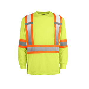 Ropa de Seguridad Reflectante Transpirable de Manga Larga para el Mercado Canadiense, Camiseta Reflectante de Alta Visibilidad para Hombre, Ropa de Trabajo con Logotipo Personalizado - Product Image 3
