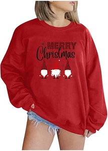 Sweat-shirt décontracté à col rond en molleton 100% coton imprimé pour femmes, hiver - Product Image 3