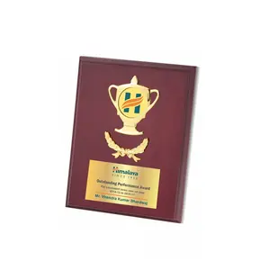 Premium Quality Wooden Plaque with Winner Cup Medal for Outstanding Performance Award Available at Export