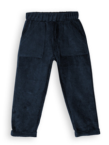 Pantalon décontracté long en velours bleu marine Denokids pour garçons 100% polyester - Product Image 3