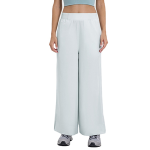 Pantalon de survêtement baggy à jambes larges pour femmes ceinture élastique coton fait pantalon de survêtement d'hiver pantalon de bloc de couleur Logo pantalon de survêtement pour femmes - Product Image 2