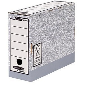 Bankers <b>Box</b> System DIN A4 Archival Print Archive <b>Box</b> 100% Recycled <b>Cardboard</b> 11.1 X 26.5 X 32.7 cm (W X H X D) Grey/White - Product Image 1