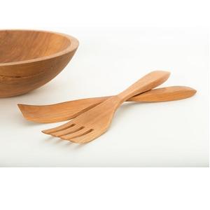 Cuillère fourchette en bois naturel fini de luxe fabriqué à la main poignées de couverts meilleure qualité cuillère fourchette ensemble Logo personnalisé ustensiles de cuisine - Product Image 1