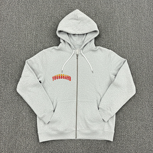 เสื้อมีฮู้ดผู้ชายผ้าฟลีซผ้าฝ้าย445กรัมมีซิปรูดเปิดไหล่สวมใส่สบาย - Product Image 6