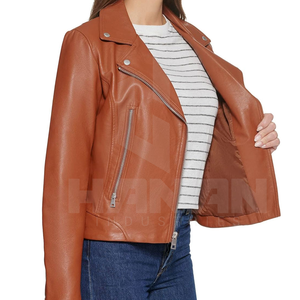 Elegante chaqueta de cuero auténtico para mujer con cremallera frontal, diseño ajustado y forro interior suave para clima frío - Product Image 2