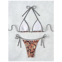 Ensemble de bikini sexy pour femmes, maillot de bain deux pièces avec logo sur le devant, réversible et coupe-vent, service OEM