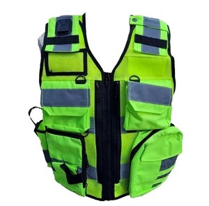 OEM sécurité haute visibilité gilet réfléchissant fermeture éclair avant tactique maître-chien multifonctionnel sécurité Hi Viz gilet - Product Image 1