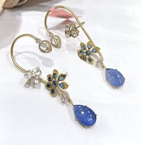 ต่างหูแบบหนีบ ดีไซน์ทันสมัย คุณภาพเยี่ยม ชุบเงิน ประดับด้วยมอยส์ซาไนต์ ดูหรูหรา เหมาะสำหรับงานแต่งงาน คอลเลคชั่นสำหรับผู้หญิงและเด็กผู้หญิง - Product Image 5