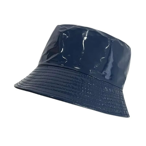 Chapeaux seau en cuir PU Chapeau seau en cuir métallisé doré à la mode Prix de gros Chapeaux seau fabriqués au Pakistan - Product Image 2