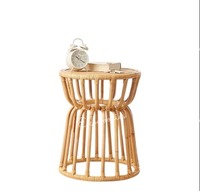 Tabouret d'extérieur unique en rotin et bambou naturel, personnalisable, mobilier de maison portable et léger pour salon et appartement