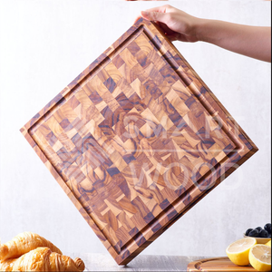 Tabla de cortar de teca de grano final SMARTWOOD de grado chef, gruesa, cuadrada, para charcutería - Product Image 3