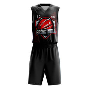 ชุดบาสเก็ตบอลสำหรับผู้ชายเสื้อบาสเก็ตบอลแบบสั่งทำโลโก้และจำนวน OEM ขายดี - Product Image 1