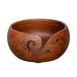 Bol à laine en bois de palissandre indien sculpté à la main 6 x 3 pour le tricot et le crochet Beau bol artisanal antique de 8 pouces de qualité supérieure - Product Image 4