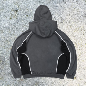 Sweat-shirt à capuche zippé en molleton de coton double couche coupe-vent pour homme, style décontracté, avec logo personnalisé, idéal pour l'hiver - Product Image 4