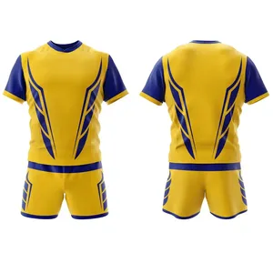 Concevez votre propre équipe sur mesure porter un uniforme de rugby à impression personnalisée/uniforme de rugby à séchage rapide à prix de gros d'usine