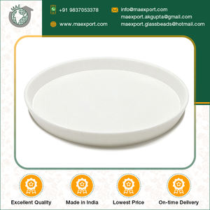 Assiette de service en céramique blanche ronde faite à la main de qualité supérieure pour hôtels, restaurants et usage domestique Élégant fabriqué en Inde - Product Image 2