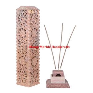 Producción antigua de piedra de alta calidad disponible esteatita tallado a mano quemador de incienso y soporte de palo para artículos de decoración del hogar - Product Image 6