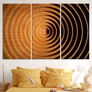 Impresión en Lienzo con Base Circular de Madera Moderna: Decoración Elegante para el Hogar, JUEGO DE 3 LIEÑOS - Product Image 1