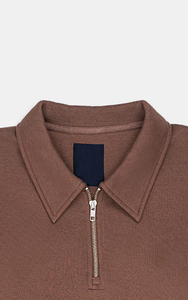 Haute qualité au crochet hiver demi fermeture éclair pull sweats hommes Logo personnalisé lourd polaire 100% coton poche sweats à capuche - Product Image 2