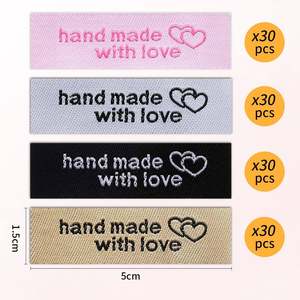 Nombre personalizado de la marca Logo prenda dobladillo Damasco tela tejido parche poliéster extremo pliegue tejido cuello Etiqueta de color personalizado etiquetas personalizadas - Product Image 4