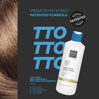 Shampooing TTO Clinic naturel antipelliculaire, anti-chute, nourrissant, régulateur de sébum 500ml, biotine, ginseng, huile d'arbre à thé, huile d'argan