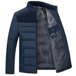 Men's High Street Canvas Puffer <b>Jacket</b> <b>Waterproof</b> Thick Zipper Stand Collar Winter Warm <b>Padded</b> Overcoat - Product Image 2