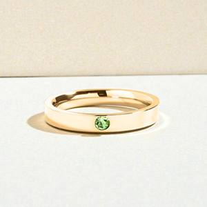 Anillo Apilable de Plata 925 con Peridoto, Cuarzo y Circonita Cúbica - Anillo de Banda con Piedra Redonda de 3 mm - Joyería Minimalista de Moda con Piedra de Nacimiento de Agosto - Product Image 1