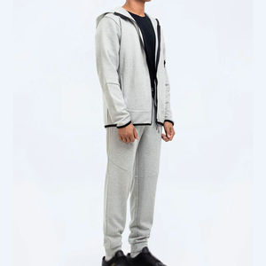 Chaqueta y Pantalones de Forro Polar 100% Algodón con Capucha, Transpirables, para Entrenamiento, Fitness, Ropa Casual, con Logotipo Impreso, Suministro OEM, para Hombre - Product Image 5