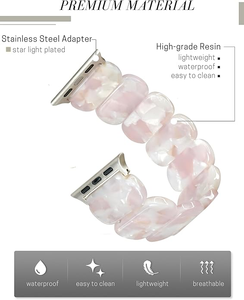 สายนาฬิกายืดได้ใช้ได้กับ <span class=keywords><strong>Apple</strong></span> <span class=keywords><strong>Watch</strong></span> Series ultra/<span class=keywords><strong>SE</strong></span>/8/7/6/5/4/3/2/1เรซิ่นสายนาฬิกาน่ารักสำหรับสายรัดข้อมือ iWatch - Product Image 3