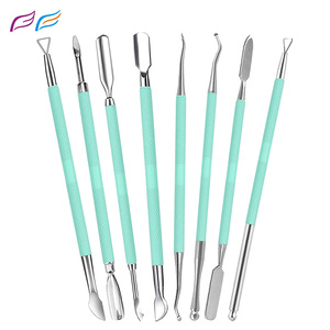 Empujador de Cutículas Multifunción de Acero Inoxidable de Alta Calidad, Recortador de Cutículas de Doble Punta Afilada para Limpiar Uñas de Bahasa Pro - Product Image 1