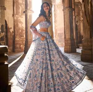 ÚLTIMAS LEHENGA CHOLI DE GEORGETTE Y SEDA SUAVE CON TRABAJO DE LENTEJUELAS CHINESAS Y DUPATTA CON TRABAJO - Product Image 2
