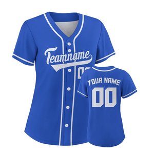 Custom <b>Cheap</b> Baseball Jerseys Uniforms Men's High Quality Breathable 100% Polyester V-neck <b>Shirts</b> Sale - Product Image 1