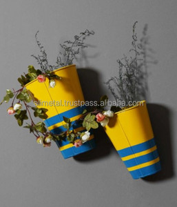 Juego de macetas de cesta de flores onduladas grandes y pequeñas multicolores, 2 personalizables para interiores y exteriores, granja, balcón, decoración de jardín, uso de suelo de guardería - Product Image 6