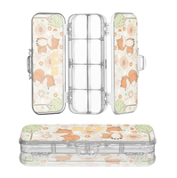 Étui à crayons transparent en acrylique double couche, impression personnalisée, boîte de rangement de bureau pour l'école, le bureau, la maison, la décoration, cadeaux d'entreprise