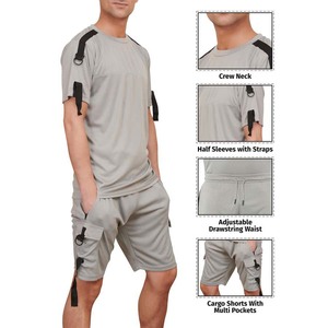 2025 Summer Custom Made <b>Men's</b> 2-Piece Short Sleeve Cotton Polyester High Street Twin Sets Embroidered Breathable Quick Dry - Product Image 5