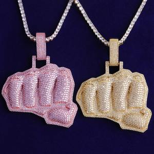 Trendy VVS <b>Moissanite</b> Iced Out Hip Hop Pendant <b>Necklace</b> With Gold Plated 925 Silver Bling Jewelry For Rappers At Low Price - Product Image 4