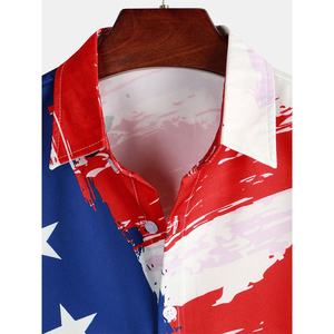 Camisa de manga corta con estampado personalizado para hombre, ropa de playa de verano, informal, de poliéster, con logotipo propio, 100% - Product Image 2