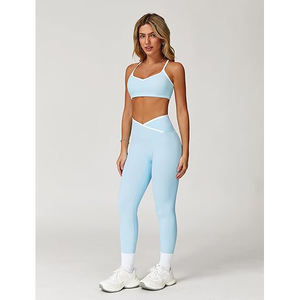 Conjunto de Yoga Reversible de Tela Elástica, Transpirable, Ligero, Elástico en Cuatro Direcciones, Ecológico, de Secado Rápido, Top y Leggings Deportivos - Product Image 6