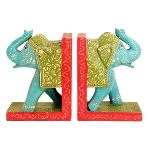 Sculptures de Porte-Livres Éléphants Indiens du Rajasthan, Artisanat de Luxe, Figurines, Statues, Décoration d'Intérieur, Articles Cadeaux SNS-1254 - Product Image 1