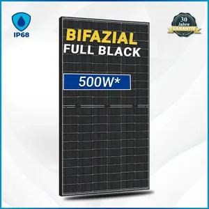 500 Watt - Modulo preconfezionato da 2 pezzi per cartone - Modulo Bifacciale Vetro-Vetro Full Black - Product Image 1
