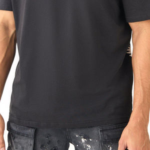 เสื้อยืดผ้าฝ้าย100% สำหรับผู้ชายทรงโอเวอร์ไซส์ลายตัวอักษรแฟชั่นดีไซน์ใหม่โลโก้ตามสั่ง - Product Image 4