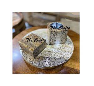 Nouveau design de brûleur à bakhoor arabe avec boîte à oud et plateau, brûleur à encens Mubkhar de qualité supérieure en bois et acier, en gros - Product Image 2